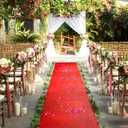 Juvale Red Carpet Runner for Party - Ceremony Entrance Decor with Red Party Carpet - Versatile Aisle Covering As Wedding Runner - Event Accent for Outdoor Decoration - 3' x 100', Polyester Low Pile