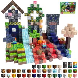 APUNOL 200PCS 0.8in Magnetic Blocks - Magnet Toys for Kids, Magnetic Building Blocks Cubes, Stacking Magnets, STEM Learning Toys Birthday Gifts for Toddlers, Boys and Girls Age 3+ Years Old