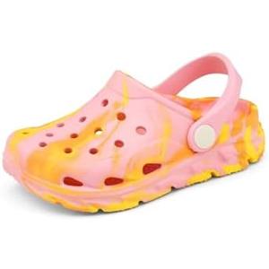 Cubufly Toddler Kids Clogs Garden Shoes for Boys Girls Marbled Tie Dye Water Shoes Slip on Sandals, Size 5