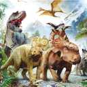 Jigsaw Puzzles 300 Pieces for Adults Kids World of Huge Dinosaurs Learning Educational Challenge Toys Best Gift 16.5" x 13.8"