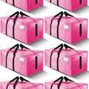 HOMESURE Supports 200lbs Heavy Duty Moving Bags - Strong Zipper & Wrap-Around Handles - Water-Resistant Storage Totes, Durable Alternative to Moving Boxes - 8 Pack - Pink