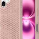 Incase City Case Slim MagSafe Compatible Apple iPhone 16, Protective Cover with 10 Ft Drop Protection Raised Edges Enhanced Screen Protection (Blush Pink Perforated Vegan Leather, iPhone 16)