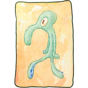 Silver Buffalo Spongebob Squarepants Squidward Artwork 45" x 60" Fleece Throw, Soft and Cozy Blanket, 180 GSM