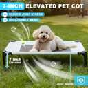 S/M/L Outdoor Elevated Dog Cot with Canopy & Side Shade for Camping Small Medium Dogs (Carry Bag), Portable Cooling Raised Dog Bed
