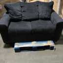 Black Loveseat 64"L x 38"D x 36"H