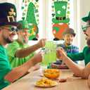 2 x Ctosree 2 Sheets Extra Large St. Patrick's Day Window Clings Decorations, Green Shamrock Gnome Window Clings Stickers for Saint Patrick's Day Decoration Birthday Party Supplies