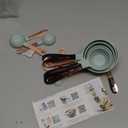 COOK WITH COLOR Measuring Cups Set and Measuring Spoon Set, Stainless Steel Handles, Nesting Kitchen Measuring Set, Liquid Measuring Cup Set, 12 PC Copper, Mint