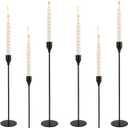 6Pcs Tall Candlestick Holders, Metal Taper Candle Holders Stand Set, Vintage Wedding Table Centerpiece, Fireplace Mantle, Home Dining Room Decor(Color:Gold)