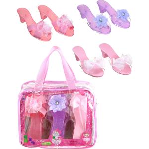 3 Pack Dress Up Kids Royalty Heels - Pretend Play High Heels for Kids, Princess Play Dress Shoes - Toddler Size 7-10 (Pink/Purple)