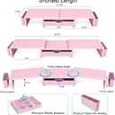 gianotter Dual Monitor Stand Riser, Desk Organizer With Drawer and 2 Pen Holders,Desk Organizers and Accessories, Pink Office Supplies (Pink)