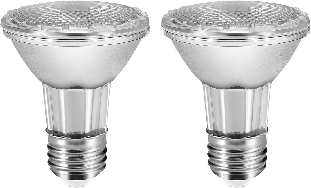 PAR20 7W LED Range Hood Light,E26 120V Dimmable Warm White 595lm, Waterproof IP65, Replacement 50W Halogen Cup. Spot Bulbs for Kitchen Appliances, Track Lighting, Outdoor Landscaping 2 Pack