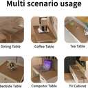 Leather Table Pad,1.8mm Thick,40x72 Inch,Dining Table Pad,Table Pads for Dining Room Table Rectangular,Table Protector for Dining Room Table(Mud Color+Champagne Gold,40x72)