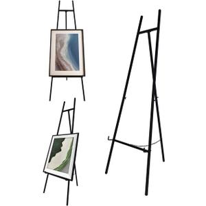 Iron Adjustable Arts & Crafts Easels,Metal Easel Stand with Chain Support for Mirror,58 Inch Floor Easels for Display Wedding Sign(Black)