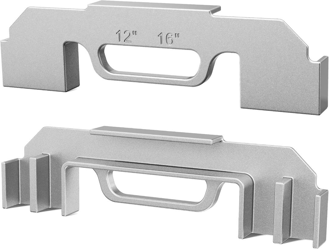 Kolvoii 2 Pcs Framing Tools, 12", 14" & 16" On-Center Stud Layout Tool, 100% Cast Aluminum Framing Jig, 3 in 1 Stud Framing Tool for Walls, Roofs, Floors or Ladders