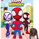 Spidey Birthday Decorations, Spidey Party Games for Boys Girls, Large Poster 24PCS Stickers for Spidey Birthday Party Supplies