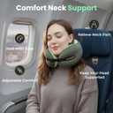 Cesperi Travel Neck Pillow for Airplanes, Ergonomic Design for Petite Neck, Airplane Neck Pillow with Memory Foam, Travel Essentials for Flights, Car Rides, and Home Rest, Small (Avocado Green)