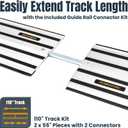 POWERTEC 71691 110 Inch Track Saw Guide Rail Connector Set for DeWalt Track Saws, Clamping Options Includes 2x55" Aluminum Extruded Guided Rails and (1) Guide Rail Connector for Woodworking Projects