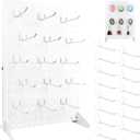 Metal Pegboard Display Stand with 15 Peg Hooks for Craft Shows & Fairs, Jewelry Retail Display Rack for Selling Accessories,Display Stands for Earring,Pin Stands,Retail Vendors(17*13inch,White)