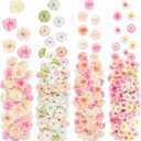 310Pcs Fake Flower Heads Mini Artificial Flower Bulk Silk Flowers for Decoration Small Faux Flower Heads Fabric Daisy Buds Floral for Crafts DIY Wedding Party Baby Shower Home Decor (Light Colors)