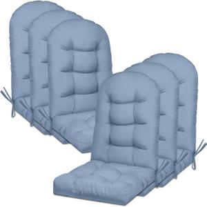 6 Pack Adirondack Chair Cushion, Waterproof Rocking Chair Cushion - Fade Resistant Patio Furniture Cushions, Thickened Patio Chair Pad for Outdoor and Indoor, 49x20x5 Inch (Blue Grey)