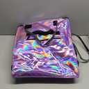 Reusable Grocery Bag on Wheels, Foldable Rolling Shopping Tote Bag, Water-Resistant Material, Zipper Top, Heavy Duty Handle, Lightweight, Strong Carrying Capacity, Medium, Gradient Purple