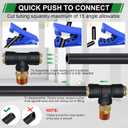 3/8" DOT Air Line Fittings Tee 3PCS, 3/8" Tube OD x 3/8" NPT Thread Tee Union PTC/PTCR & Brass Air Brake Push-To-Connect Fittings for Truck Trailers and Air Brake System