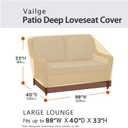 VAILGE Heavy Duty Deep Patio Sofa Cover,100% Waterproof Outdoor Sofa Cover, Large Lawn Patio Furniture Covers with Air Vent, Large (Deep), Beige & Brown