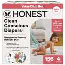 The Honest Company Diapers, Value Pack, Leak Protection, Size 4, 156 Count