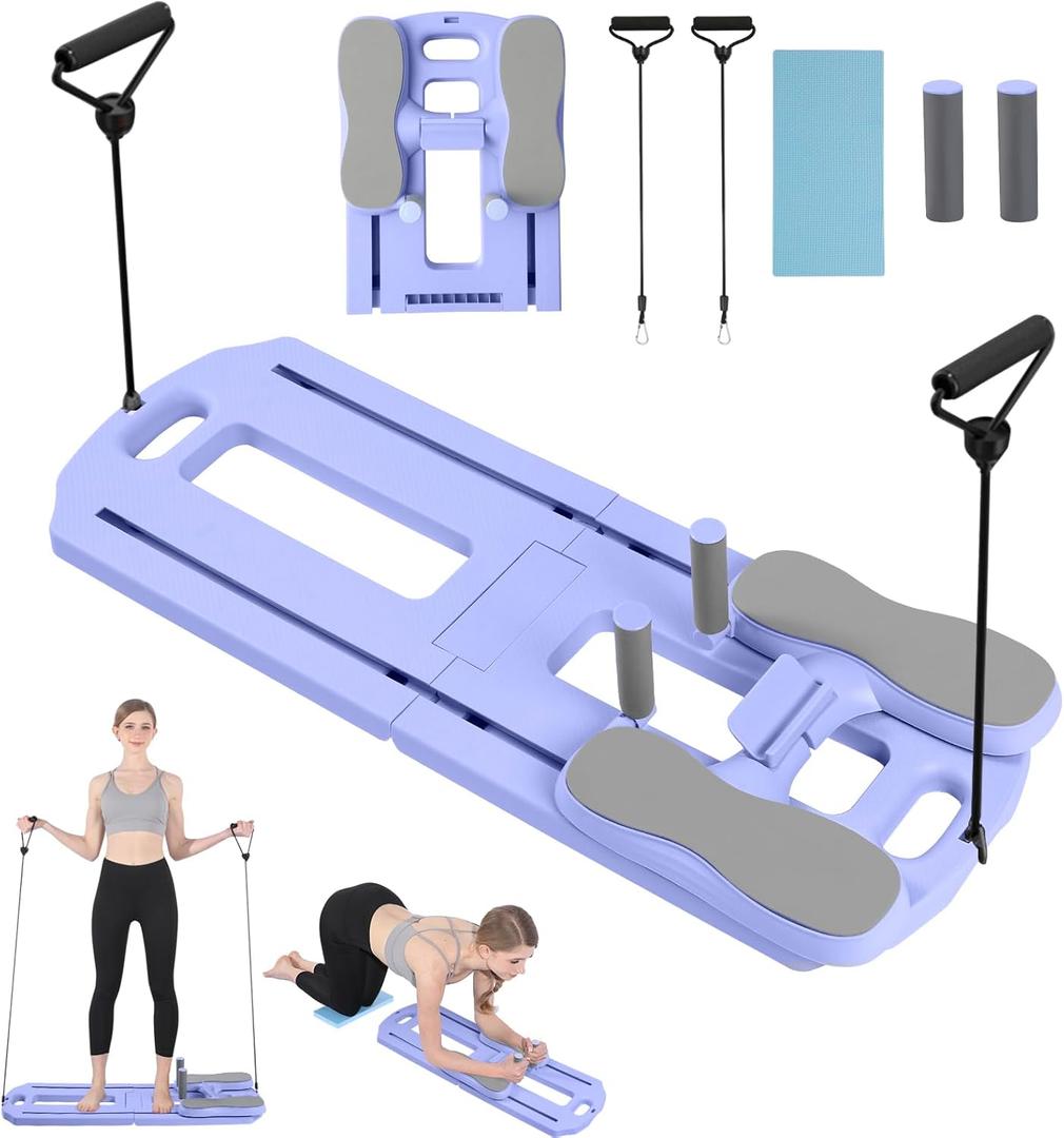 Pilates Board, 2025 Pilates Reformer Set, Multifunctional Abdominal Board, Portable Ab Core Trainer, Foldable Pilates Reformer Board for Home, Blue