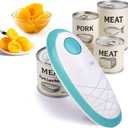 CIRCLE JOY Electric Can Opener, One-Touch Automatic Can Opening with Smooth Edges, Food Safety Handheld Battery-Operated Can Opener for Kitchen and Seniors, Green