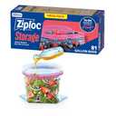 Ziploc Gallon Food Storage Bags, Stand-Up Bottom, Easy to Fill, 81 Count