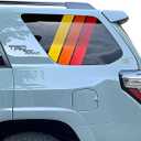 Zxiaochun Classic Retro Tri-Color Stripe Decal Compatible with Toyota 4Runner 5th Gen 2010-2022 2023 2024 Accessories Rear Side Window Glass Vinyl Sticker