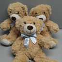 MorisMos Bulk Teddy Bear for Baby Shower,10-Pack Teddy Bear Stuffed Animals Bulk,14 in Teddy with Baby Blue Bow,Soft Stuffed Animal Wholesale for Birthday Christmas Valentine's,Brown