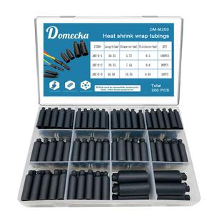 Domecka 200PCS Waterproof Heat Shrink End Caps tubing, Electrical Wire Cable Wrap Marine Grade Sealed Heat shrinkable tubing, Adhesive Lined Tube Insulation Seal Heat-shrinkable Cap Tubes Kit with Box