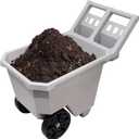 AAIN Wheel Barrel, 2 Wheel Wheelbarrow. 300 LB Yard Cart with 9 in Maintenance-Free Solid Wheels, Trash Cart with Wheels, Push/Pull Design, Grey