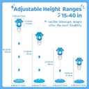 Bubble Machine Maker for Kids, Automatic Bubble Blower with Light & Rechargeable Battery, 40 Inch Adjustable Height Outdoor Toy for Toddlers Party Birthday (Includes 3 Solution), Blue, Large