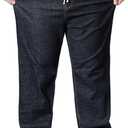 Plus Size Baggy Jeans for Men Elastic Waist Pull On Denim Pants Drawstring Straight Loose Jean Sweatpants L-5XL