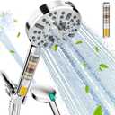 Cobbe Filtered Shower Head with Handheld, High Pressure 9 Spray Mode Showerhead with Filters, detachable shower head, Water Softener for Hard Water Remove Chlorine and Harmful Substance, Chrome (3. Chrome Plated)