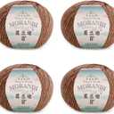 2 x Susans Family Molandi #8 100% Merino Wool Yarn, 3-Ply Luxurious and Soft Yarn for Hand Knitting & Crocheting, 7.05 oz, 328 Yards, Ideal for Scarves, Hats & Blankets (30#Copper Brown)