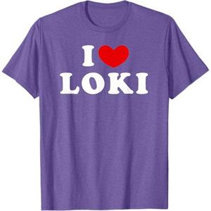 I Love Loki, I Love Loki T-Shirt (S, Purple Heather)