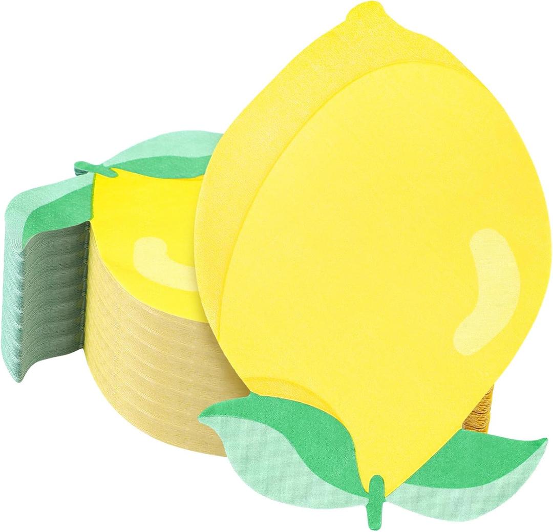 100 Pieces Paper Fruit Napkins Summer Decorative Napkin Disposable Fruits Birthday Party Supplies 2 Ply Absorbent Napkins for Baby Shower Holiday Fruit Party Dinnerware(Lemon)