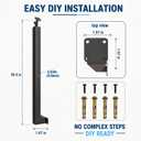 Side Mount Stair Railing Post 35.4in 2-Pack, Ultimate Heavy-Duty Iron Handrail Posts with 270 Adjustable Bracket, Easy Side Mount Installation for Indoor Stairs, Deck, Porch & Balcony