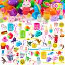 JOYIN 100 Pcs Prefilled Easter Eggs with Toys Plus Stickers, Filled with Toys Party Favors for Kids Boys Girls Easter Eggs Hunt, Basket Stuffers Fillers, Classroom Prize Supplies