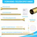 MEXAU Tension Curtain Rod For Window 28-48 Inches Adjustable Expandable Gold Spring Tension Rod Spring Curtain Rods No Drilling Extension Rods Tension Rod for Closet Doorway Kitchen