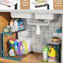 UMDONX Under Sink Organizer 2-Pack Adjustable Bathroom Under Sink Pull-Out Organizer with 5 Adjustable Heights for Kitchen, Bathroom & Laundry Storage