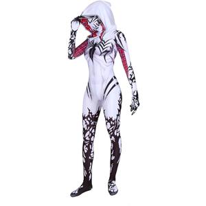 Superhero Cosplay Costumes for Women Adult Halloween Bodysuits Spandex Costume (Small, White)