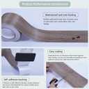 4 x Wood Grain Wallpaper Border Removable PVC Waterproof Peel and Stick Wallpaper, Bathroom Mirror Frame Wall Decor Window Door 1.96'' x 393 (Black locust wood)