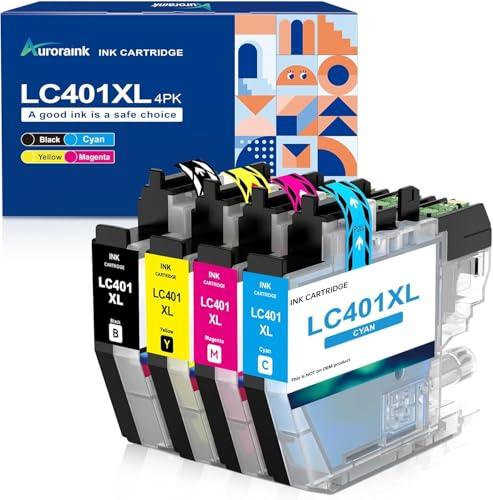 LC401XL Ink Cartridges Replacement for Brother LC401 LC401XL Ink Cartridges for Brother MFC-J1010DW MFC-J1012DW MFC-J1170DW Printer (Black, Cyan, Magenta, Yellow, 4 Pack)