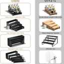4 Set Black Wooden Tiered Riser Display Stands for Vendor Events,Stackable Wood Cupcake Stand,Farmhouse Decor Wood Dessert Table Display Set,Vendor Booth Display Items,Food Display Risers for Party