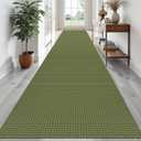 EARTHALL Runner Rug 3x20 Ft Washable Runners for Hallways Extra Long Woven Non Slip Entryway Runner Braided Kitchen Runner Indoor Outdoor Carpet Runners for Hotels, Officel, Stair, Green